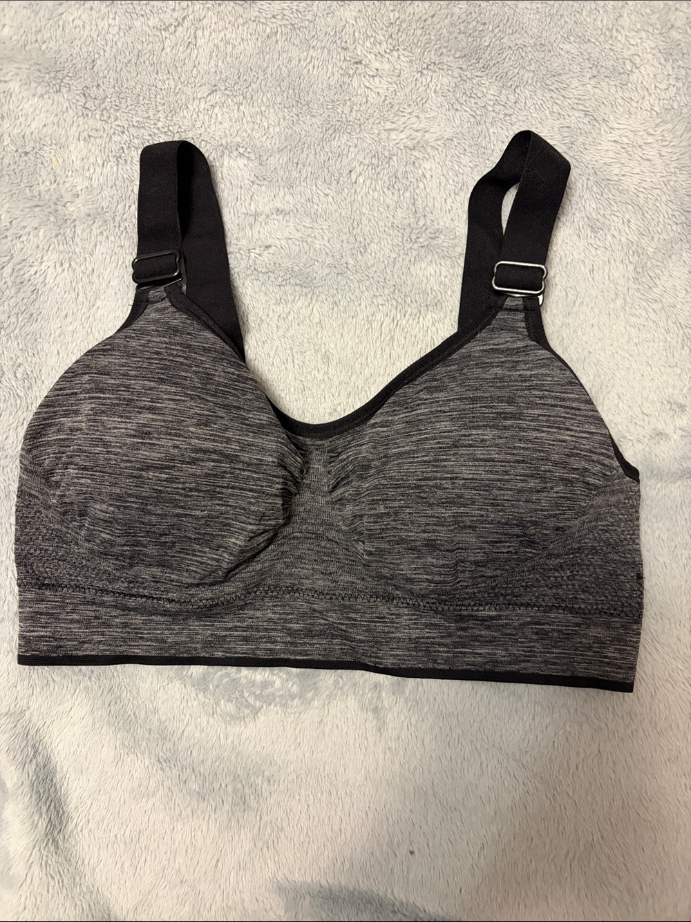 Hyba Seamless Heather Charcoal Wireless Support Bra - Women Intimates